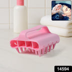 Close-up of handle grip on scalp massager shampoo brush for easy use