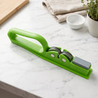 Durable handheld sharpener for straight edge knives
