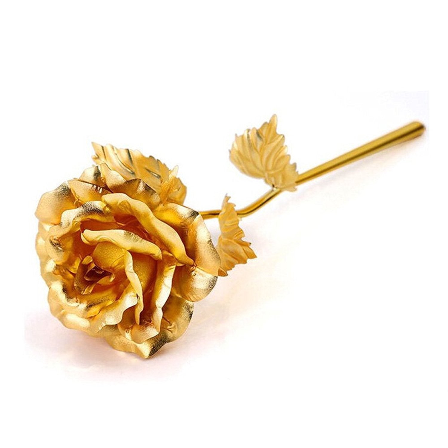 Golden rose decoration set displayed in office and cafe settings