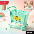 Kids pretend shopping trolley pack with mini cart and colorful design