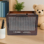 Compact wooden coin piggy bank money box for children’s savings