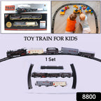 Children playing with battery operated express toy train set