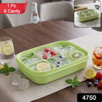 Mini Plastic 6 Cavity Fridge Storage Tray Ice Cube Tray Freezer Mold (1 Pc)