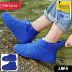 Close-up of reusable non-slip silicone shoe cover with textured sole