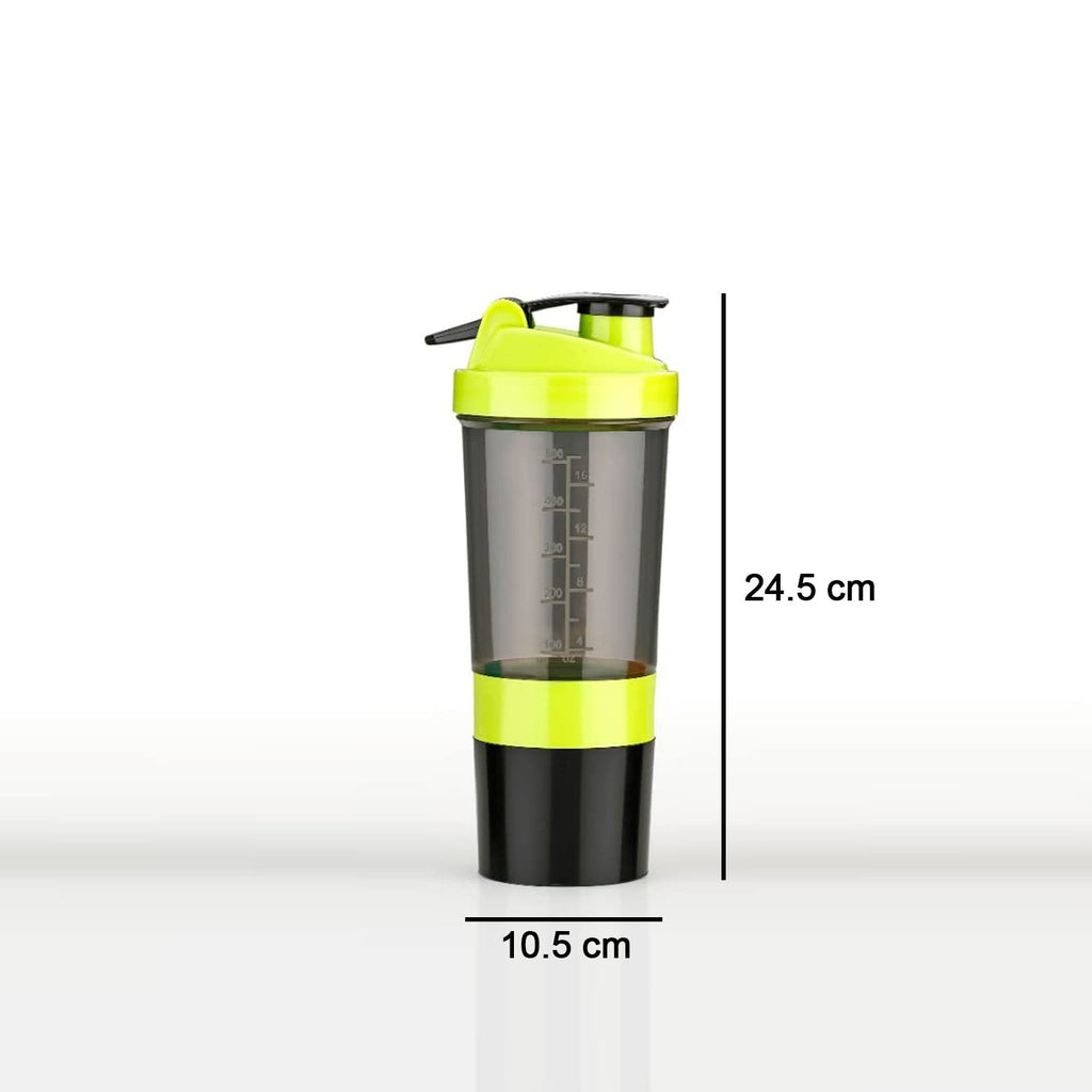 Ergonomically designed protein shaker bottle for comfortable grip.