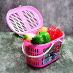 Durable multipurpose basket shown holding fruits, suitable for picnics.