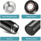Angle view of smart vacuum insulated water bottle displaying temperature