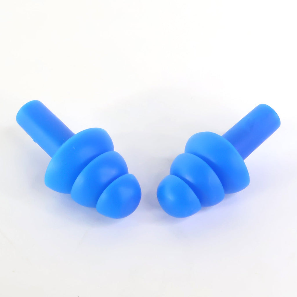 Waterproof reusable silicone ear plugs designed for swimmers