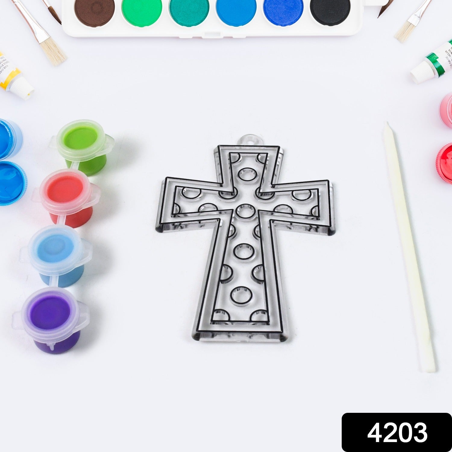 Close-up of smooth, high-quality acrylic paints in bright hues for the painting kit.