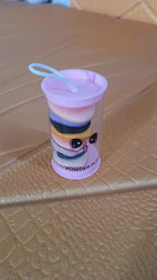 Assorted colorful mini finger powder puffs in set of eight