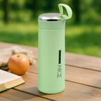 Glass Water Bottle 400ml leak proof main product image showing elegant design