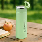 Premium borosilicate glass water bottle 400ml with bamboo lid