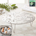 Stainless steel round egg steamer rack and folding trivet stand for pot (1 pc)