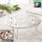 Stainless steel round egg steamer rack and folding trivet stand for pot (1 pc)