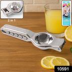 Stainless steel citrus squeezer designed for lemons and limes
