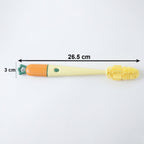 Size guide for bottle cleaning brush, showing length and diameter.
