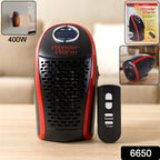 400W wall plug heater plugged into wall socket warming a room