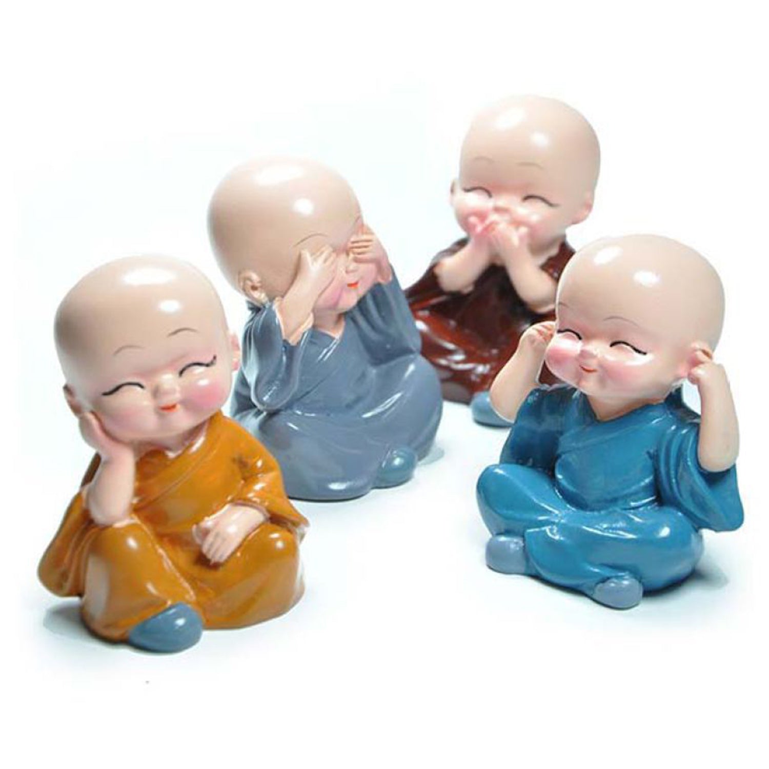 Rear view of the Baby Buddha statues, highlighting their serene expressions.