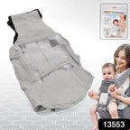 Parent wearing the ergonomic baby carrier, demonstrating comfort and secure fit.
