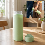 400ml glass travel water bottle
