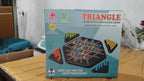 Family playing Triangle Puzzle Board Game promoting fun and educational bonding