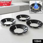 Gas stove flame protector ring fitted on burner for improved flame control