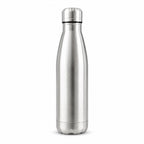 Single stainless steel water bottle displayed against a clean white background.