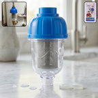 Multi-layer hard water shower filter designed for bathroom use