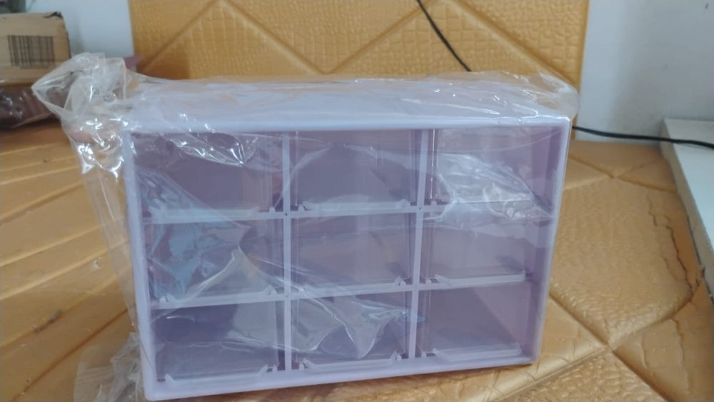 Multi-drawer transparent jewellery organizer with 9 sections