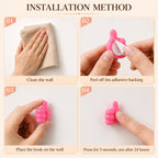 Installation steps for thumb cable holder — peel and stick