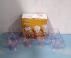 Complete 6-piece plastic dessert bowl set ready for a party.