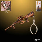Close-up of metal sniper rifle keychain craftsmanship