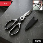 Multipurpose kitchen scissors for chopping, cutting, opening