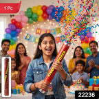 Red Chamki Confetti Party Popper for Birthday Wedding and Celebration (1 Pc) view 2