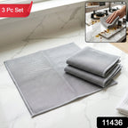 Dual Sided Microfiber Cleaning Towel for Kitchen Countertop Gas Stove (3 Pc Set)
