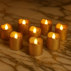 LED tealight candles glowing softly for home decor