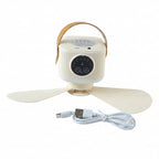 Multi function camping fan with light for tents and travel