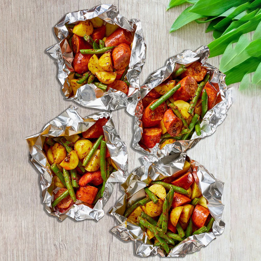 Strong yet pliable aluminium foil sheets for wrapping various foods