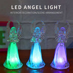Battery operated LED angel decorative lights creating festive ambiance