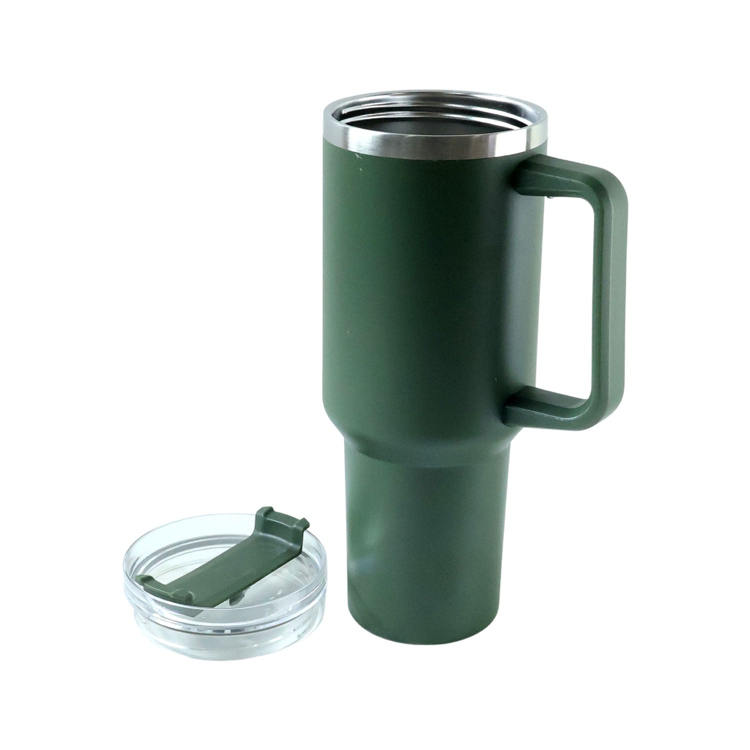 1200ML insulated travel mug next to ruler showing size for large capacity