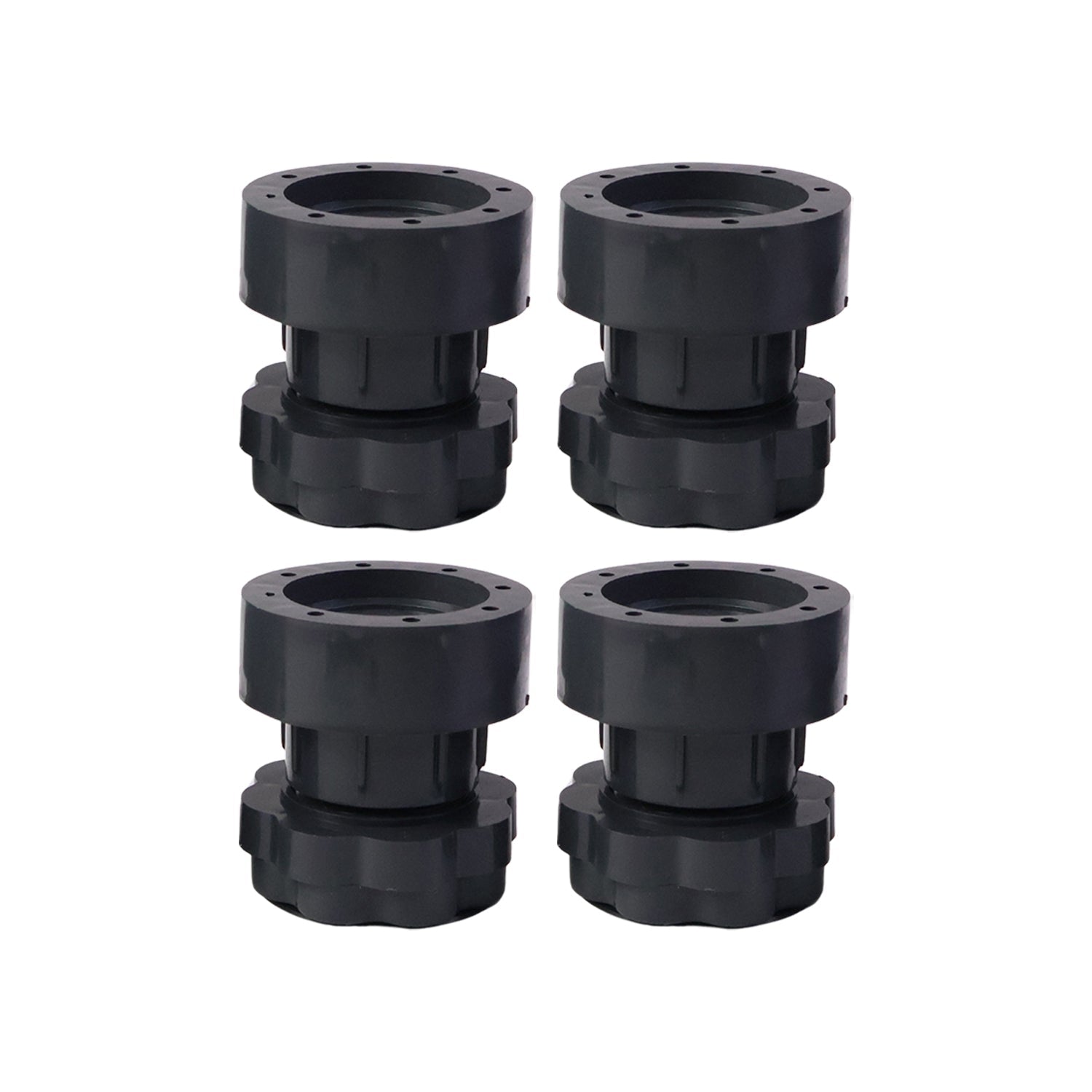 Adjustable height pads elevating heavy appliance to level surface