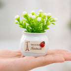 Small artificial plant for desk, shelf and table decoration