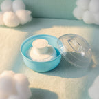 Soft baby powder puff applicator inside storage box