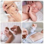 Cotton swabs for baby ear and nose cleaning with absorbent cotton tips