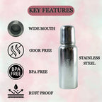 BPA-free stainless steel baby feeding bottle with silicone nipple