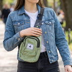 Lightweight sling chest bag with strap for hands free carrying