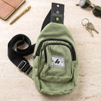 Durable canvas crossbody bag with zip pockets for everyday use