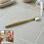 Eco-friendly wooden toothbrush with soft bristles and natural handle