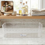 Clear plastic fridge organizer basket