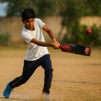 Front view of sturdy plastic cricket bat for casual cricket games